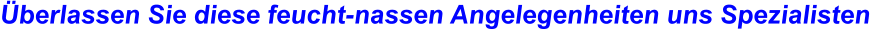 Überlassen Sie diese feucht-nassen Angelegenheiten uns Spezialisten